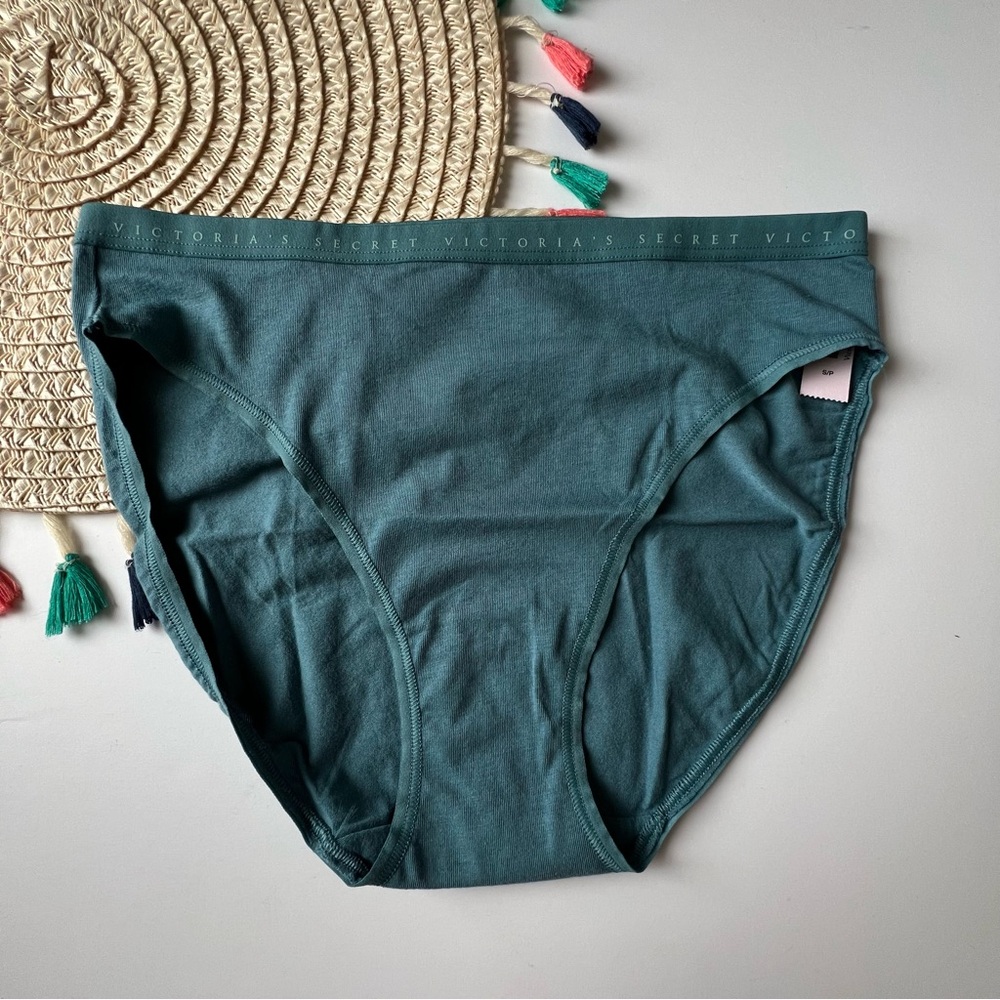 Victoria's Secret Stretch Cotton High-Leg Brief Panty French Sage Small NEW